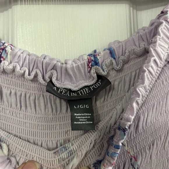 3 items for $30 A pea in the pod floral smocked babydoll shirt blouse maternity - Picture 7 of 10